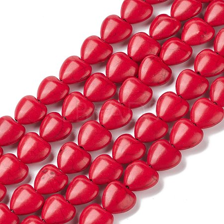 Heart Synthetic Turquoise Beads Strands TURQ-I019-12mm-01-1