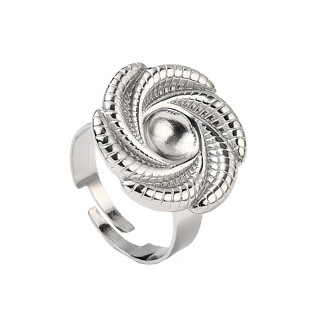 304 Stainless Steel Cuff Ring Components STAS-P403-09P-1