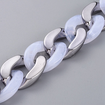 Handmade Imitation Gemstone Style Acrylic Curb Chains AJEW-JB00524-01-1