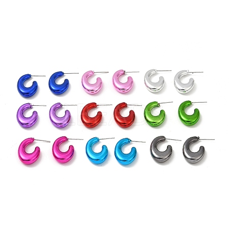 Teardrop Acrylic Stud Earrings EJEW-P251-10-1