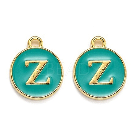 Golden Plated Alloy Enamel Charms X-ENAM-Q437-15Z-1