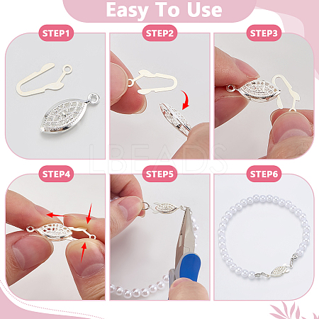 40Sets 4 Colors 304 Stainless Steel Box Clasps STAS-PH0001-73-1