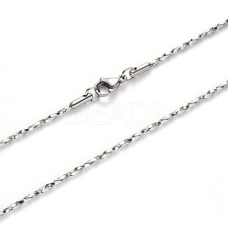 304 Stainless Steel Coreana Chain Necklace NJEW-S420-006A-P-1