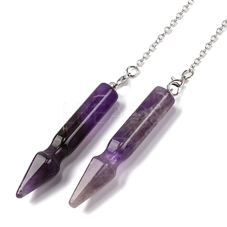 Natural Amethyst Pointed Dowsing Pendulums G-Q184-04G-P-1