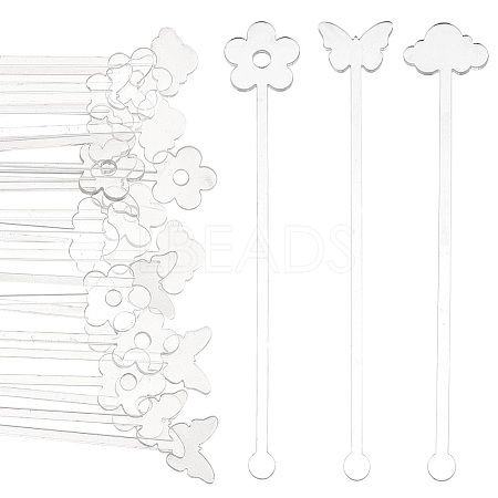 30Pcs 3 Style Transparent Acrylic Stirring Rods TACR-NB0001-30C-1