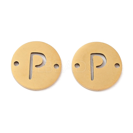 PVD Vacuum Plating 201 Stainless Steel Hollow Flat Round Links FIND-R149-03P-G-1