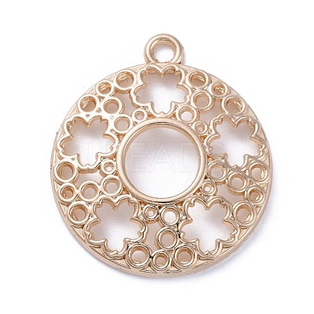 Zinc Alloy Open Back Bezel Pendants PALLOY-E577-25KCG-1