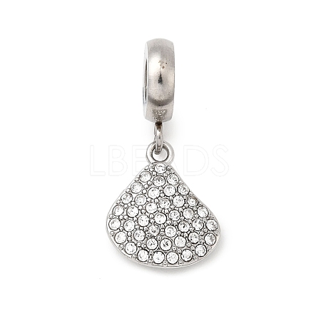 304 Stainless Steel Crystal Rhinestone Sea Animal European Dangle Charms STAS-D153-02B-P-1