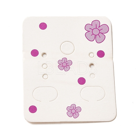50Pcs Rectangle Paper Flower Print Earring Display Cards LS-CDIS-M008-01C-1