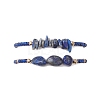 2Pcs Natural Lapis Lazuli & Glass Seed Beads Braided Bead Bracelets for Women BJEW-MZ00247-02-4