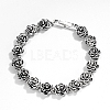 Vintage Alloy Rose Flower Link Chain Bracelet for Women BJEW-A140-01AS-5