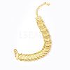Brass Coin Link Chain Bracelet QR2720-1-2