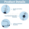 4Pcs 4 Style Alloy Hollow Star Link Chain Bracelets & Necklaces with ABS Plastic Pearl Beaded SJEW-FI0001-09-4