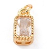 Real 18K Gold Plated Brass Inlaid Cubic Zirconia Charms X-ZIRC-L100-075G-03-2