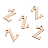 Ion Plating(IP) 304 Stainless Steel Alphabet Charms STAS-H122-Z-RG-2