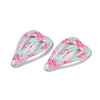 10Pcs 5 Colors Tartan Pattern Epoxy Resin Snap Hair Clip PHAR-P009-01E-3
