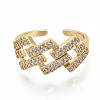 Brass Micro Pave Clear Cubic Zirconia Cuff Rings RJEW-S045-034G-NR-3