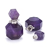 Faceted Natural Amethyst Openable Perfume Bottle Pendants G-I287-06P-C-2