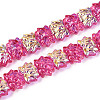 Baking Paint Electroplate Transparent Glass Beads Strands EGLA-N020-04B-1