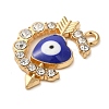 Alloy Enamel Rhinestone Glass Pendants X1-ENAM-U003-02G-04-2