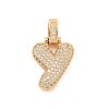 Brass Micro Pave Clear Cubic Zirconia Pendants KK-B099-01G-Y-1