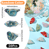50Pcs Baking Paint and Golden Metal Enlaced Glass Beads DGLA-SC0001-05-2