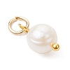 Natural Cultured Freshwater Pearl Two Sides Polished Charms PALLOY-JF04036-01-4