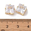 Brass Clear Cubic Zirconia Cabochons STAS-M294-30B-3