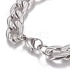 304 Stainless Steel Curb Chain Bracelets BJEW-I274-02P-2