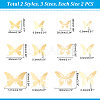 Unicraftale 12Pcs 6 Style Stainless Steel Butterfly Wall  Decoration Pendants STAS-UN0036-52G-6