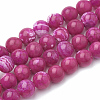 Dyed Natural Crackle Agate Beads Strands G-T100-02D-1