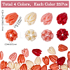 100Pcs 4 Styles Dyed Synthetic Coral Beads CORA-SP0001-18-2