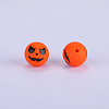Printed Round with Ghost Pattern Silicone Focal Beads SI-JX0056A-127-1