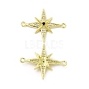 Brass Micro Pave Clear & Black Cubic Zirconia Connector Charms KK-E068-VB040-1