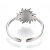 Non-Tarnish 304 Stainless Steel Sun Cuff Rings RJEW-N038-116P-4