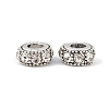 Flat Round Antique Silver Plated Alloy Rhinestone European Beads ALRI-Q228-10H-4