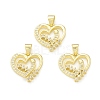 Rack Plating Brass Micro Pave Cubic Zirconia Pendants KK-C011-44G-3