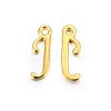 Golden Plated Alloy Letter Pendants LS-PALLOY-P097-01-J-1