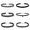 6Pcs 6 Styles Gothic Polyester Lace Choker Necklaces for Women FS-WG8751E-01-2