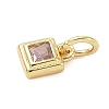Brass Pave Cubic Zirconia Pendants KK-K368-13G-3