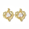 Brass Micro Pave Cubic Zirconia Pendants KK-P223-51G-03-2
