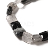 Natural Black Tourmalinated Quartz Beads Strands G-C109-A01-02-4