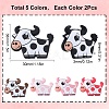 10Pcs 5 Colors Cow Silicone Focal Beads SIL-SC0001-59-2