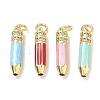 Brass with Crystal Rhinestone & Enamel Pendants RB-CBA6830-10G-03-1