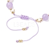 Natural Aquamarine & Rose Quartz & Amethyst Beads Braided Bead Bracelets for Women BJEW-JB12529-02-4