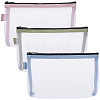 3Pcs 3 Colors Nylon Mesh Storage Zipper Bags ABAG-CN0001-59-1