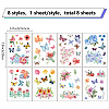 8 Sheets 8 Styles PVC Waterproof Wall Stickers DIY-WH0345-112-2