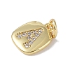 Rack Plating Brass Micro Pave CLear Cubic Zirconia Charms KK-E110-14G-A-2