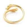 Rack Plating Brass Hand Hug Open Cuff Ring for Women RJEW-E064-04G-3
