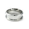 201 Stainless Steel Grooved Finger Ring Settings STAS-TAC0001-10A-P-2